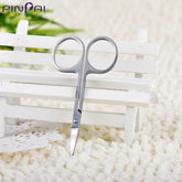 Professional 2PCS Stainless Steel Nail Scissors Manicure Scissors Eyebrow Nose Hair Nail Art Cuticle Curved Scissors Makeup Tool